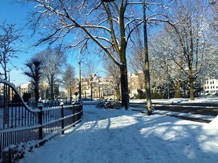 Winter snow in Amsterdam