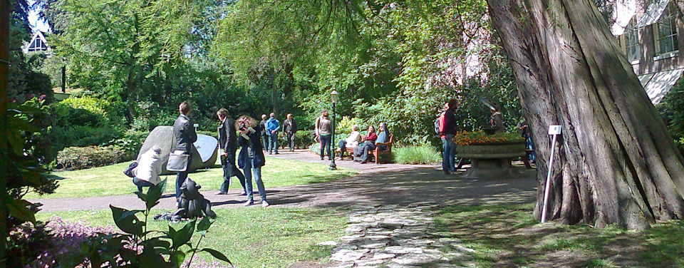 Garden behind canal houses in Amsterdam during Open Garden Days