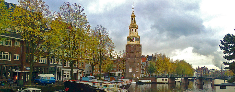 Oudeschans and Montelbaanstoren in Autumn in Amsterdam